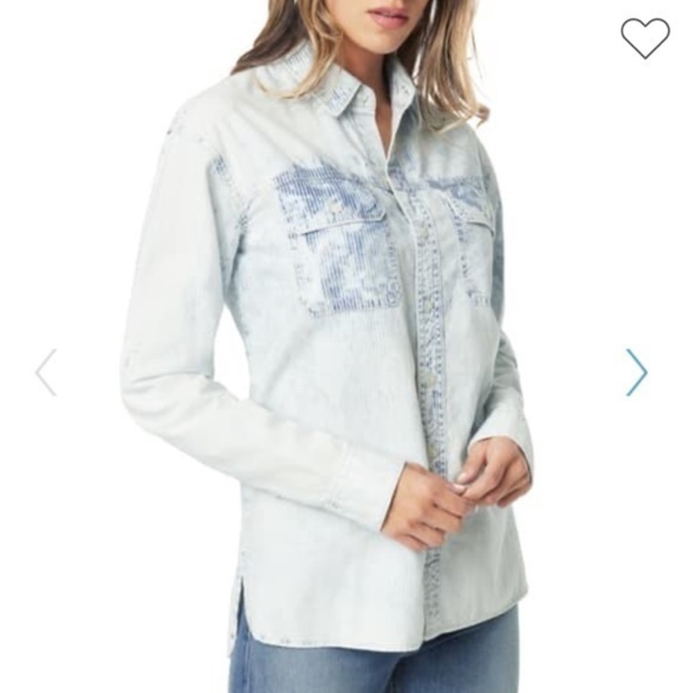 Joe jean Hickory Stripe Bleach Boyfriend Size M